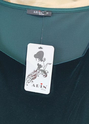 Uzun Kol Drapeli Yeşil Kadın Elbise - Görsel 5