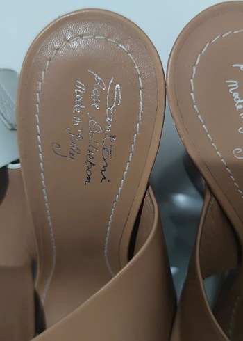 Bej Platform Topuklu Kadın Sandalet - Görsel 8