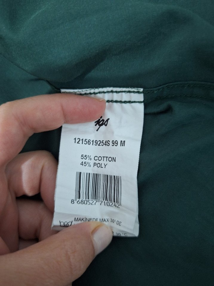 Düğmeli Koyu Yeşil Erkek Gömlek - Görsel 3