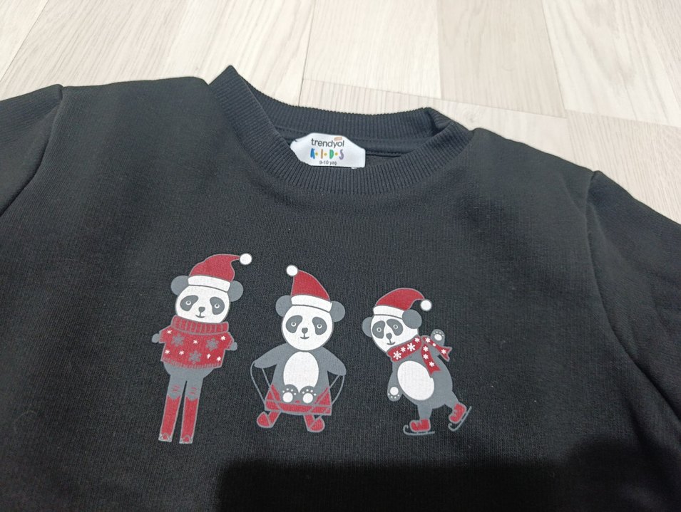 Erkek Çocuk siyah i Pamuklu Sweatshirt - Görsel 3