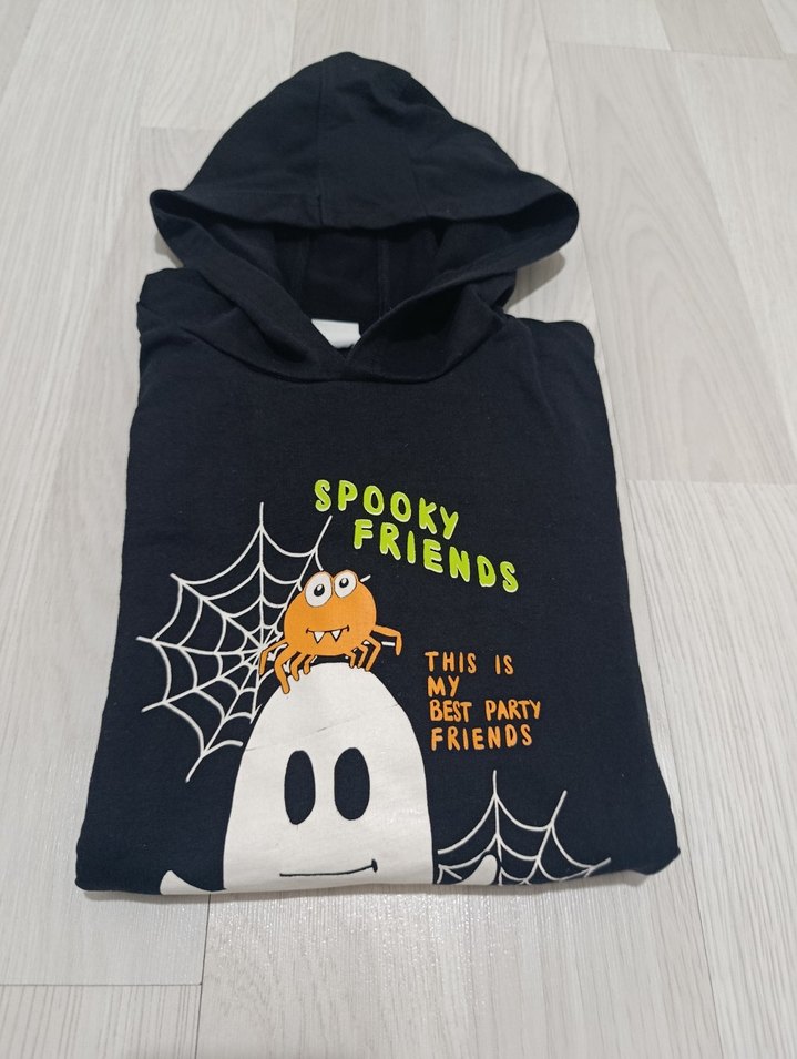 LCW erkek çocuk Siyah Baskılı Kapüşonlu Sweatshirt - Görsel 3