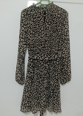 DeFacto Kahverengi leopar Desenli Midi Elbise - Görsel 2