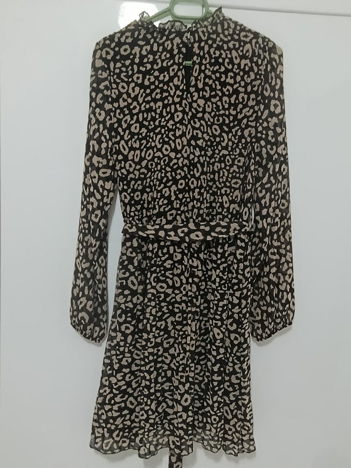 DeFacto Kahverengi leopar Desenli Midi Elbise - Görsel 2