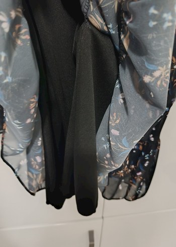 Uzun Kollu, Yüksek Yakalı Çiçek Desenli Midi Elbise - Görsel 7