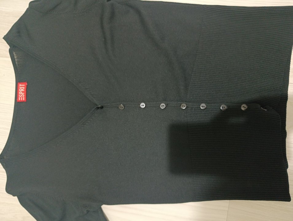 Esprit Düğmeli Siyah V Yakalı Kadın Hırka - Görsel 2