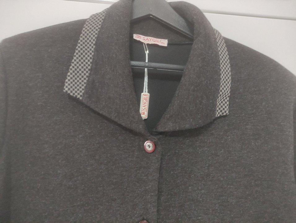 Düğmeli kahverengii midi  Kadın Ceket/pardesü - Görsel 2