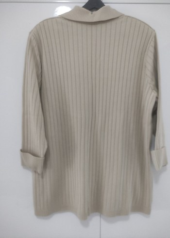 Bej Kadın Düğmeli Midi Hırka - Görsel 5