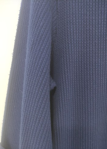 Lacivert Düğmeli Midi Kadın Palto/Hırka - Görsel 5