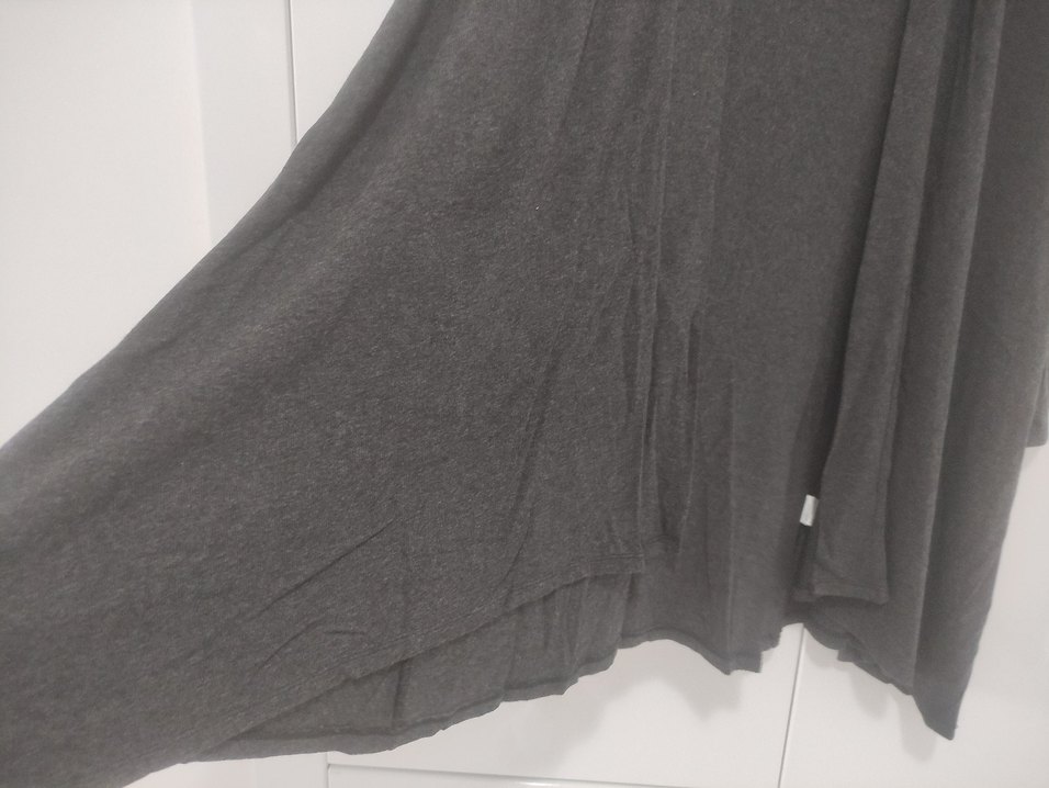 Gri Uzun Kesim Salaş Kadın Hırka - Görsel 5