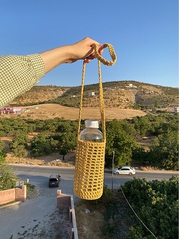 Hardal sarısı suluk/termos çantası