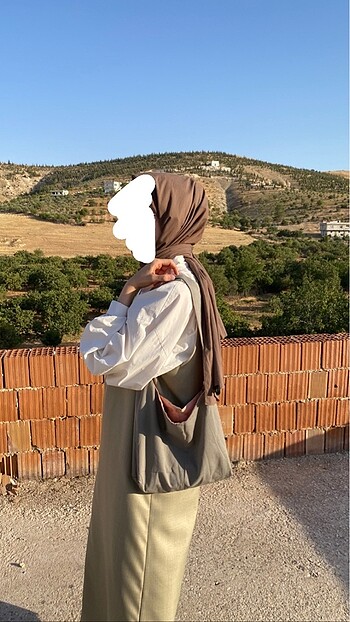 Beden Yeşil Çift taraflı bez çanta