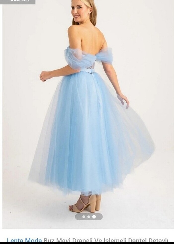 TÜL TÜL MAVI ELBISE - Görsel 2