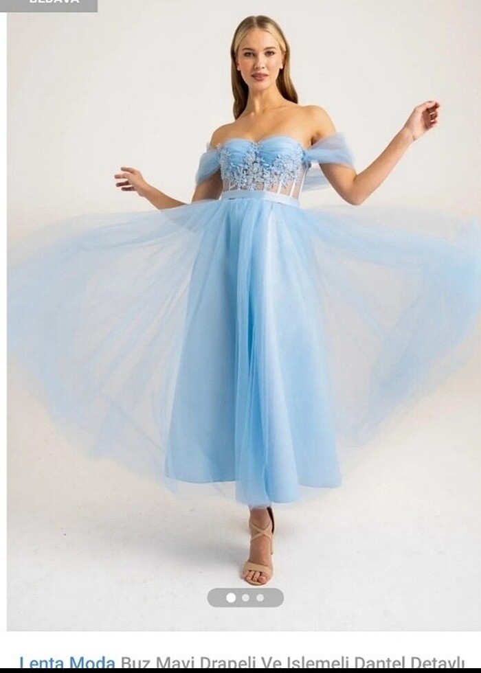 TÜL TÜL MAVI ELBISE - Görsel 4