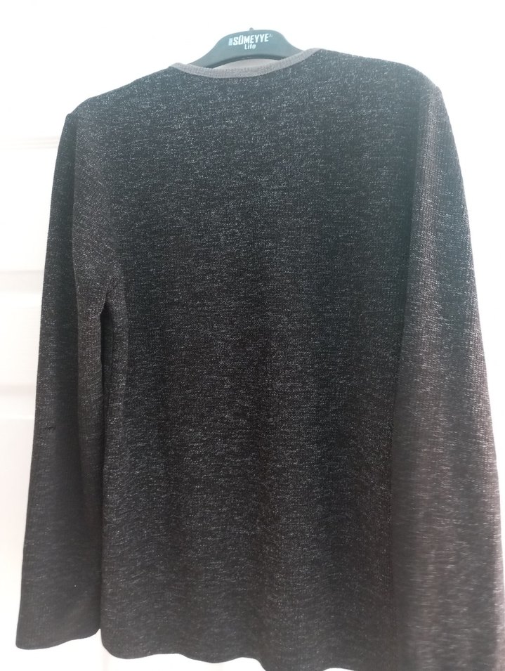 Uzun Kollu Gri Örme Erkek Kazak - Görsel 3