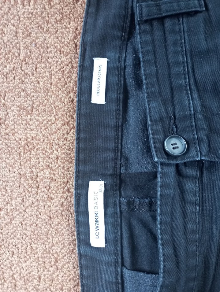 ekek siyah Bol Kesim Kemerli Kumaş Pantolon - Görsel 3