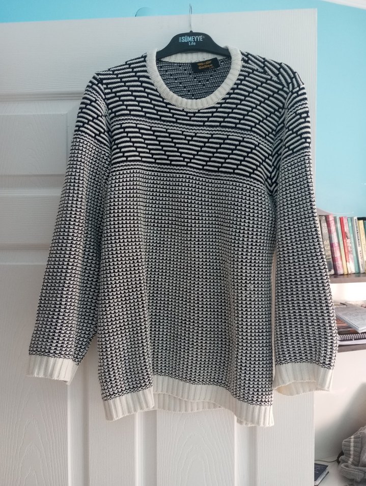 Gri Örgü Kadın Uzun Kollu Kazak - Görsel 2