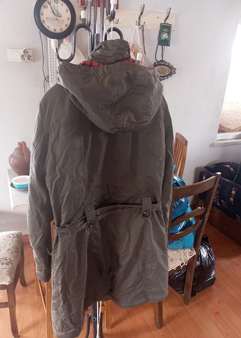 Gri Midi Kadın Kemerli Ceket - Görsel 6