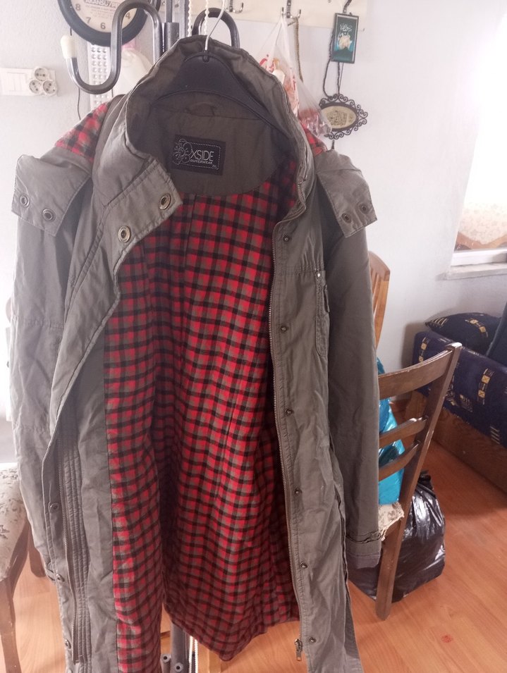 Gri Midi Kadın Kemerli Ceket - Görsel 4