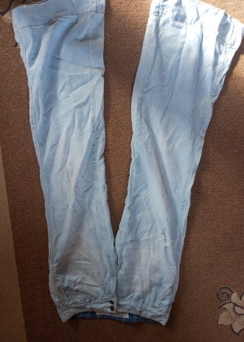 kadın kot pantolon bol kesim - Görsel 3