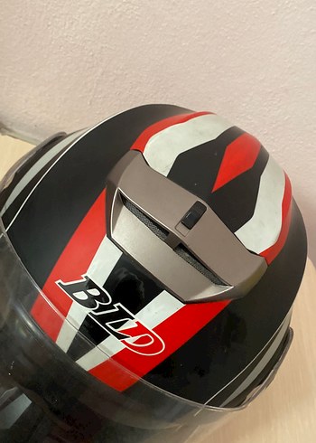 Kırmızı Baskılı Biker Motosiklet Kaskı - Görsel 6