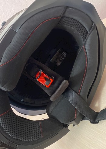 Kırmızı Baskılı Biker Motosiklet Kaskı - Görsel 4