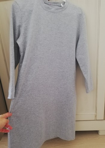 Gri Kadın Uzun Kollu Rahat Kesim Tunik - Görsel 2