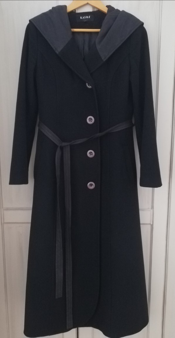 Kayra Siyah Kadın Uzun Yün Kaban - Görsel 2
