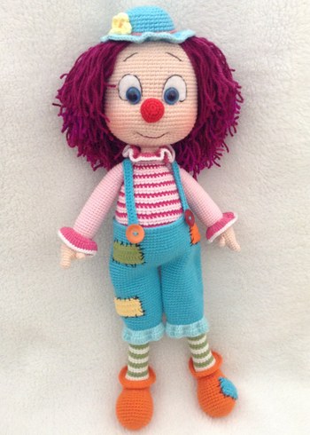 Renkli Örgü Palyaço Bebek - Görsel 2
