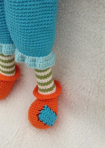 Renkli Örgü Palyaço Bebek - Görsel 8