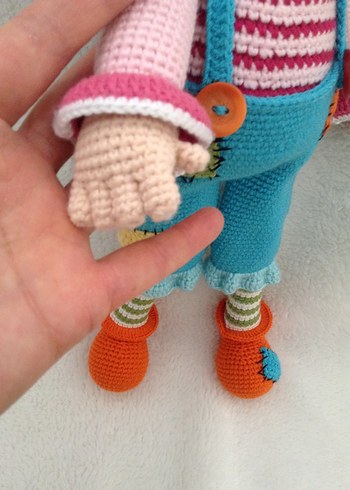 Renkli Örgü Palyaço Bebek - Görsel 6