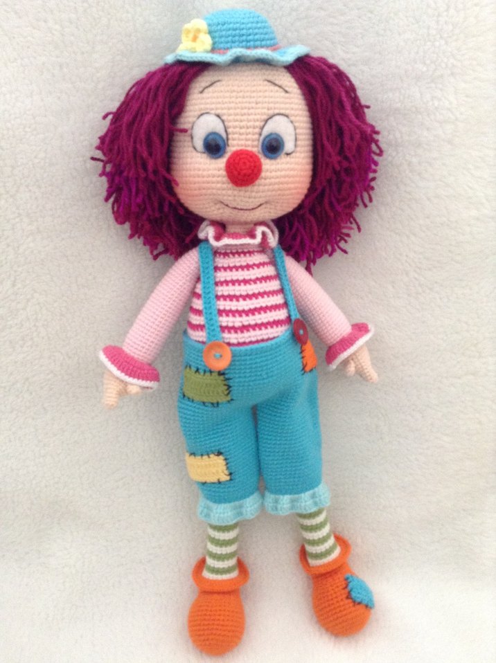 Renkli Örgü Palyaço Bebek - Görsel 2