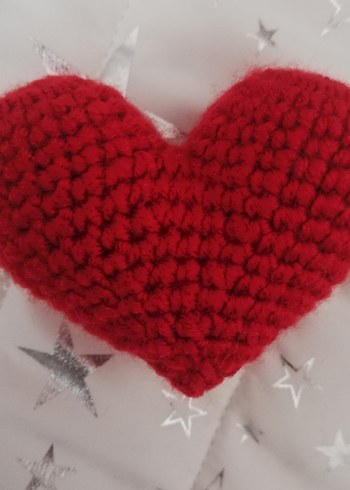 10 adet örgü kalp anahtarlık - Görsel 3