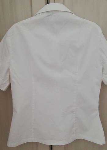 Koton Kadın Beyaz Kısa Kollu Pliseli Gömlek - Görsel 2