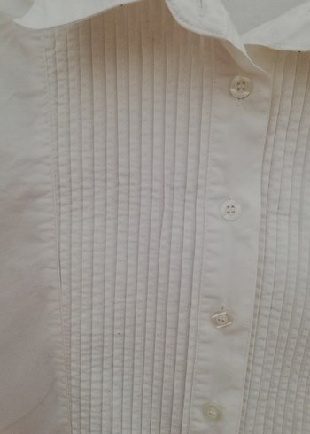 Koton Kadın Beyaz Kısa Kollu Pliseli Gömlek - Görsel 6