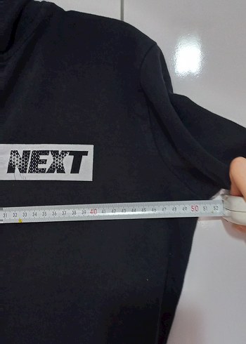 11-12 Yaş Beden siyah Renk Erkek Siyah Kapüşonlu Fermuarlı Sweatshirt