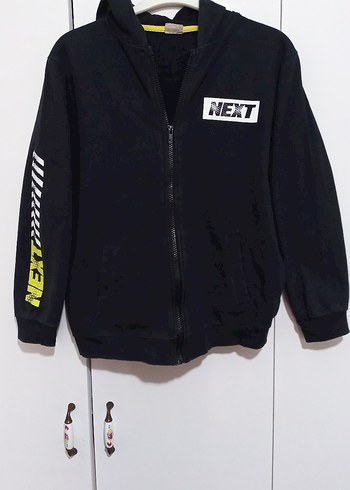 Erkek Siyah Kapüşonlu Fermuarlı Sweatshirt