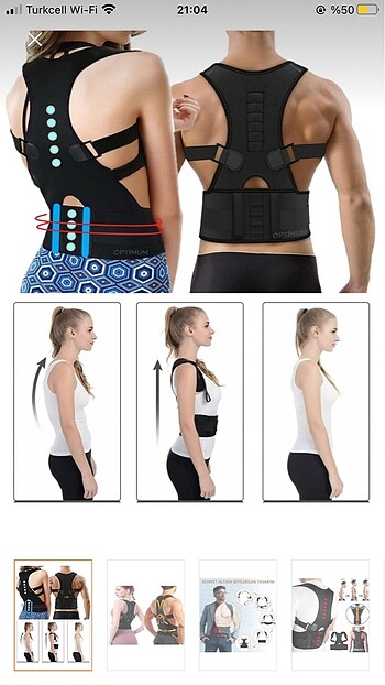 Unisex Siyah Medikal Korse Ortopedik