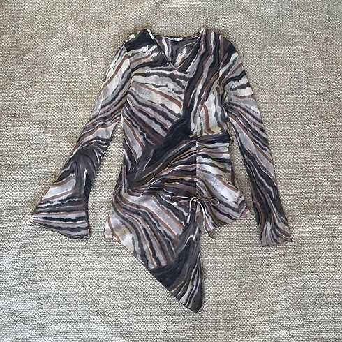 leopar tül bluz/elbise