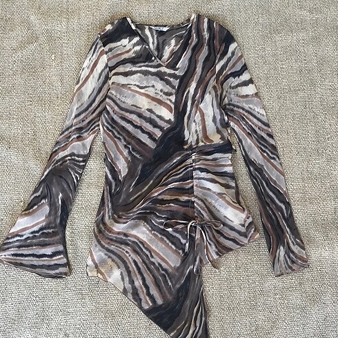 American Vintage leopar tül bluz/elbise