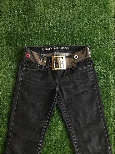 34 Beden y2k deadstock düşük bel pantolon/kemeriyle