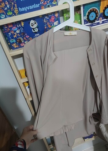 Krem pantolon tunik