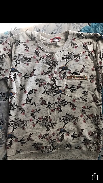 Kuş desenli sweatshirt