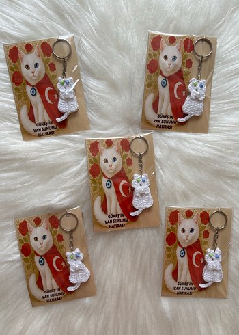 Boncuklu Beyaz kedi  Anahtarlık adet 22 tl - Görsel 8
