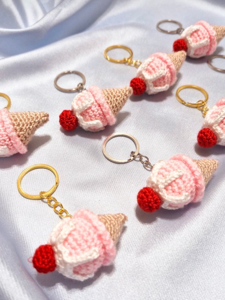 Renkli  dondurma anahtarlıklar adet 22 tl - Görsel 3