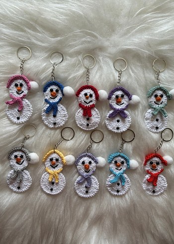 Renkli Boncuklu Kardan Adam Anahtarlıklar adet 32 tl - Görsel 5