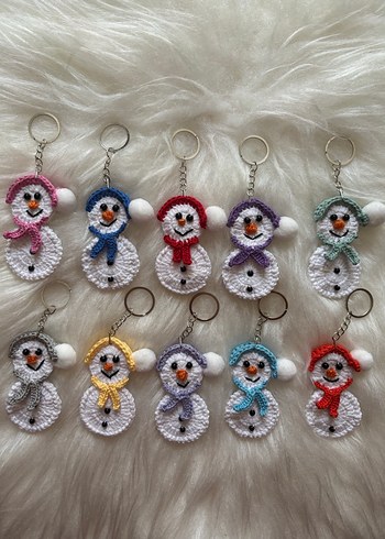 Renkli Boncuklu Kardan Adam Anahtarlıklar adet 32 tl - Görsel 9