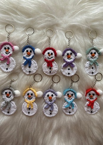 Renkli Boncuklu Kardan Adam Anahtarlıklar adet 32 tl - Görsel 7