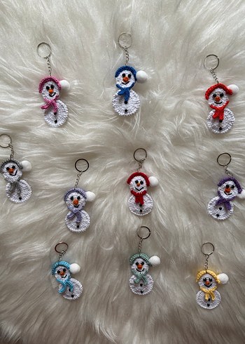 Renkli Boncuklu Kardan Adam Anahtarlıklar adet 32 tl - Görsel 11