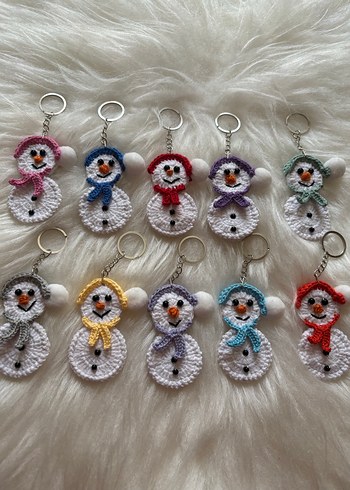 Renkli Boncuklu Kardan Adam Anahtarlıklar adet 32 tl - Görsel 8