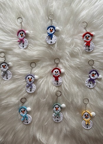 Renkli Boncuklu Kardan Adam Anahtarlıklar adet 32 tl - Görsel 4